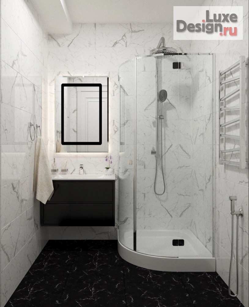 Дизайн интерьера однокомнатной квартиры "Голубые переливы" (фото 7)