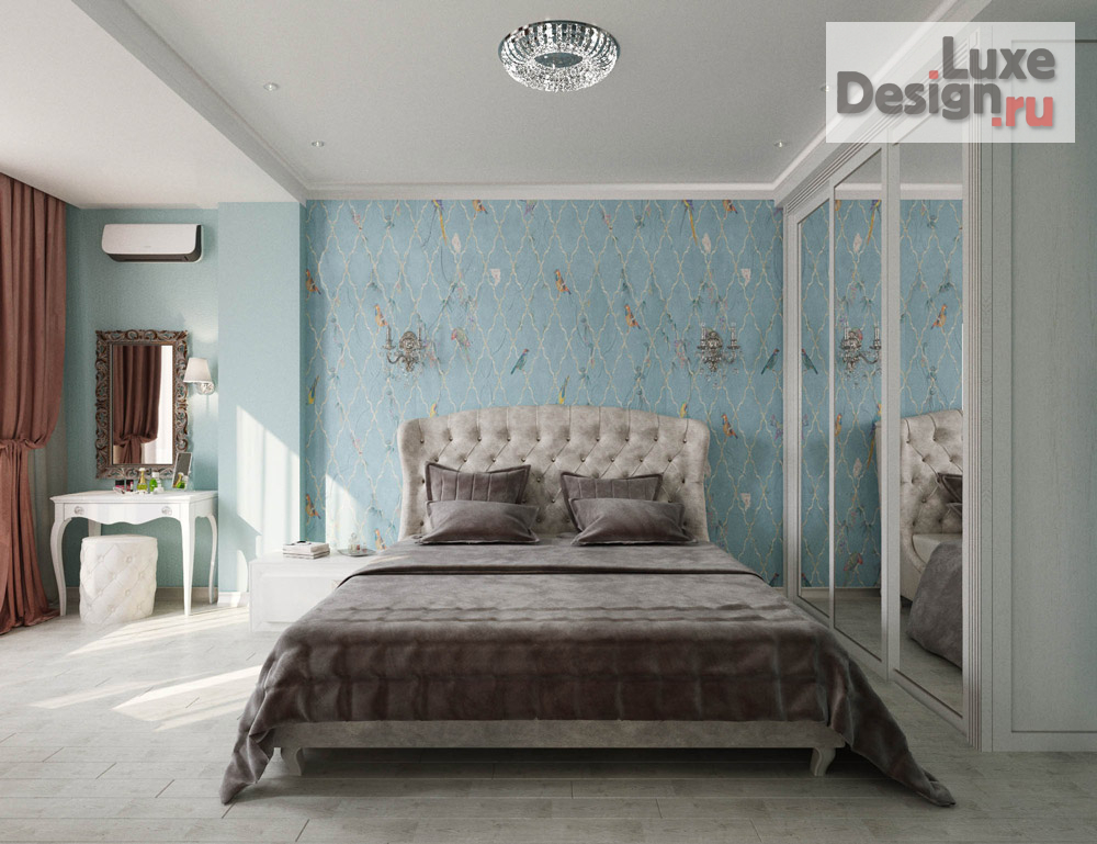Дизайн интерьера однокомнатной квартиры "Голубые переливы" (фото 4)