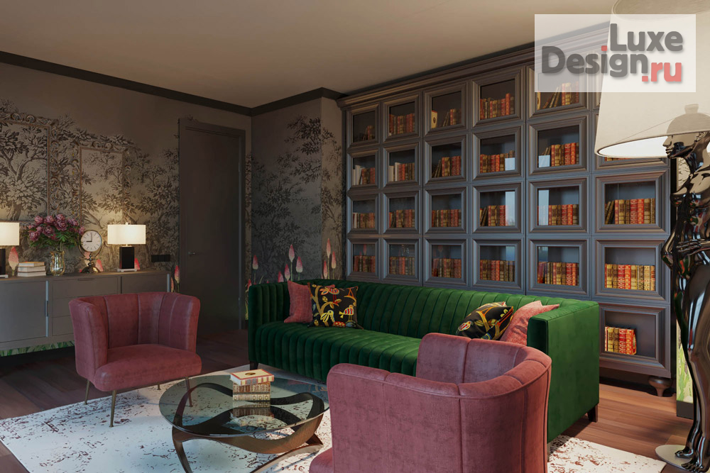 Дизайн интерьера гостиной "Снег и пламя" (фото 3)