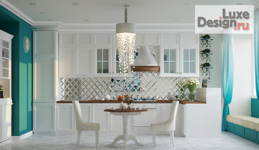 Дизайн интерьера однокомнатной квартиры "Голубые переливы" (фото 5)