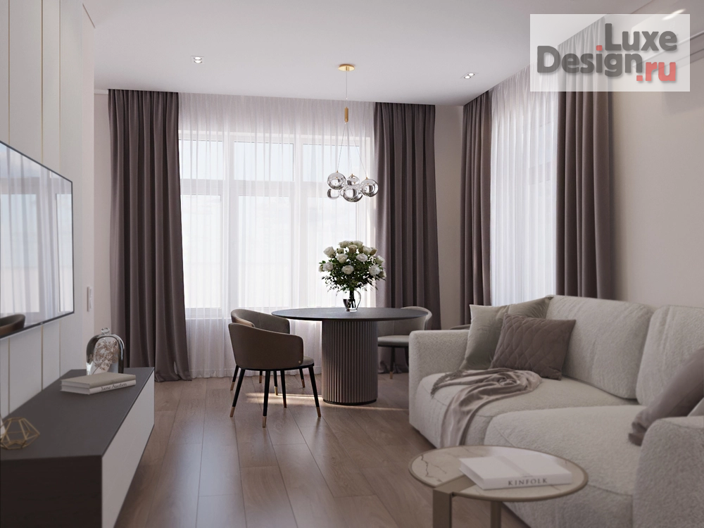 Дизайн интерьера трехкомнатной квартиры "ЖК Виноград 3-х комн. Квартира " (фото 1)