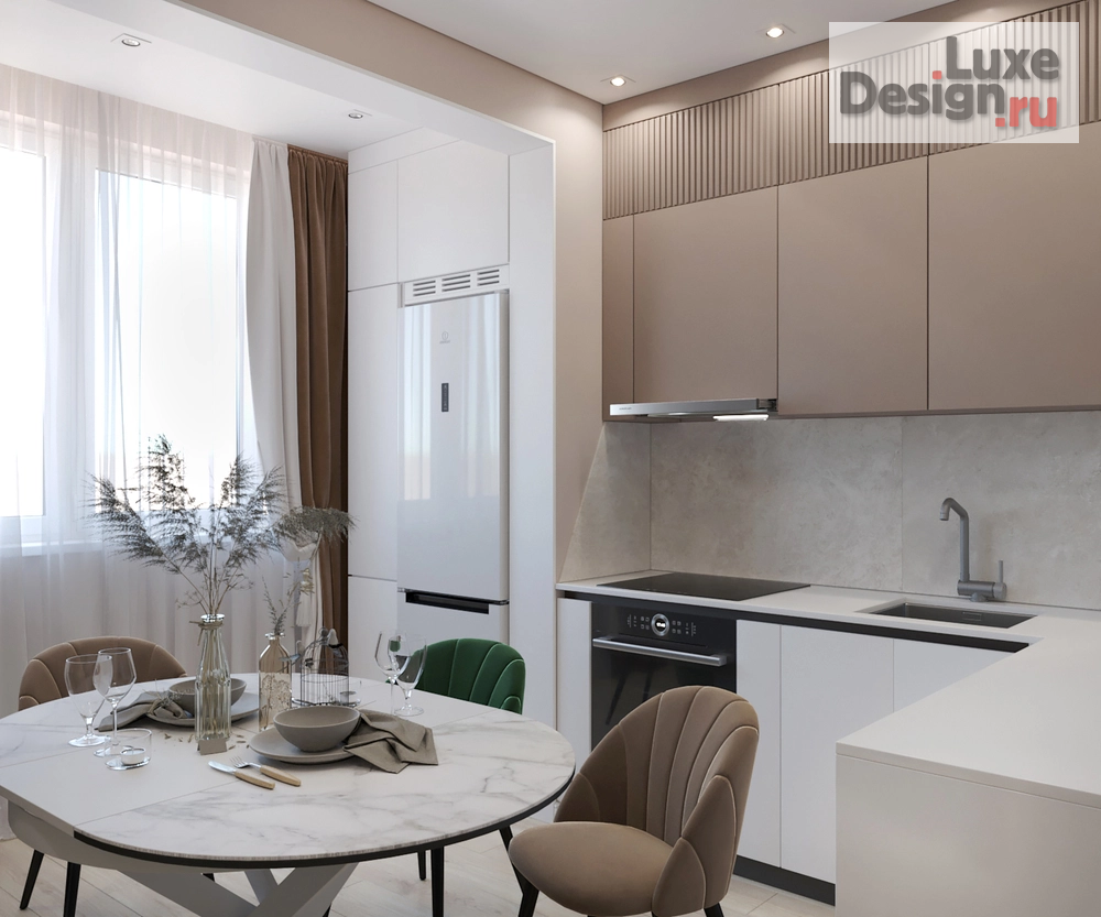 Дизайн интерьера однокомнатной квартиры "ЖК Мраморный г.Симферополь" (фото 9)