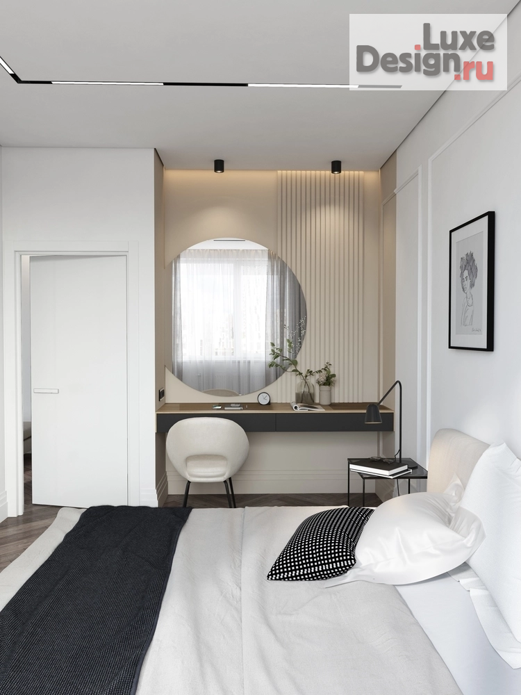 Дизайн интерьера спальни "Спальня, санузел и маленький гардероб" (фото 4)