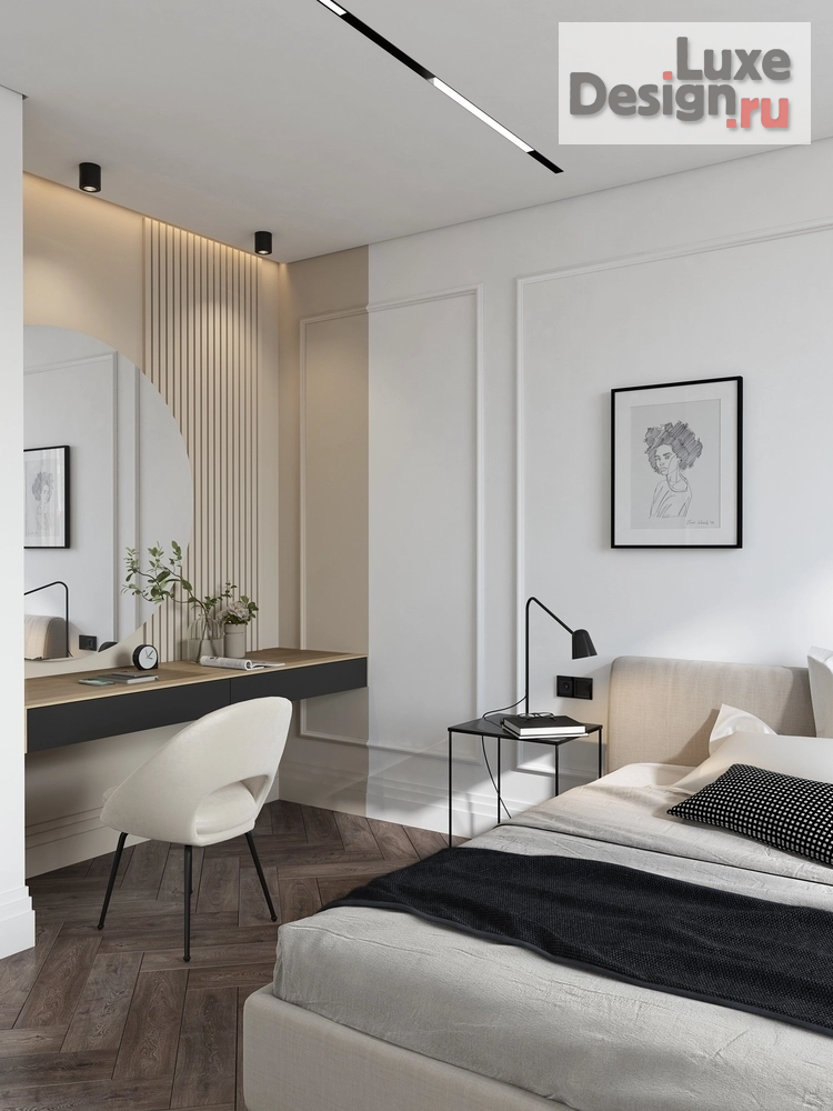 Дизайн интерьера спальни "Спальня, санузел и маленький гардероб" (фото 5)