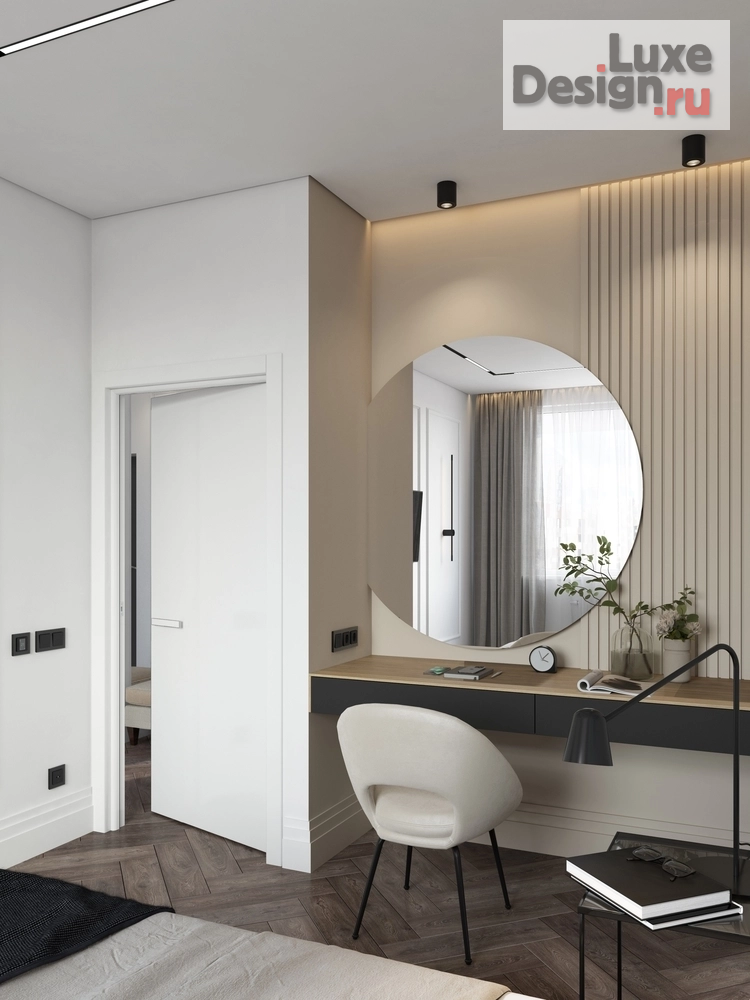 Дизайн интерьера спальни "Спальня, санузел и маленький гардероб" (фото 6)