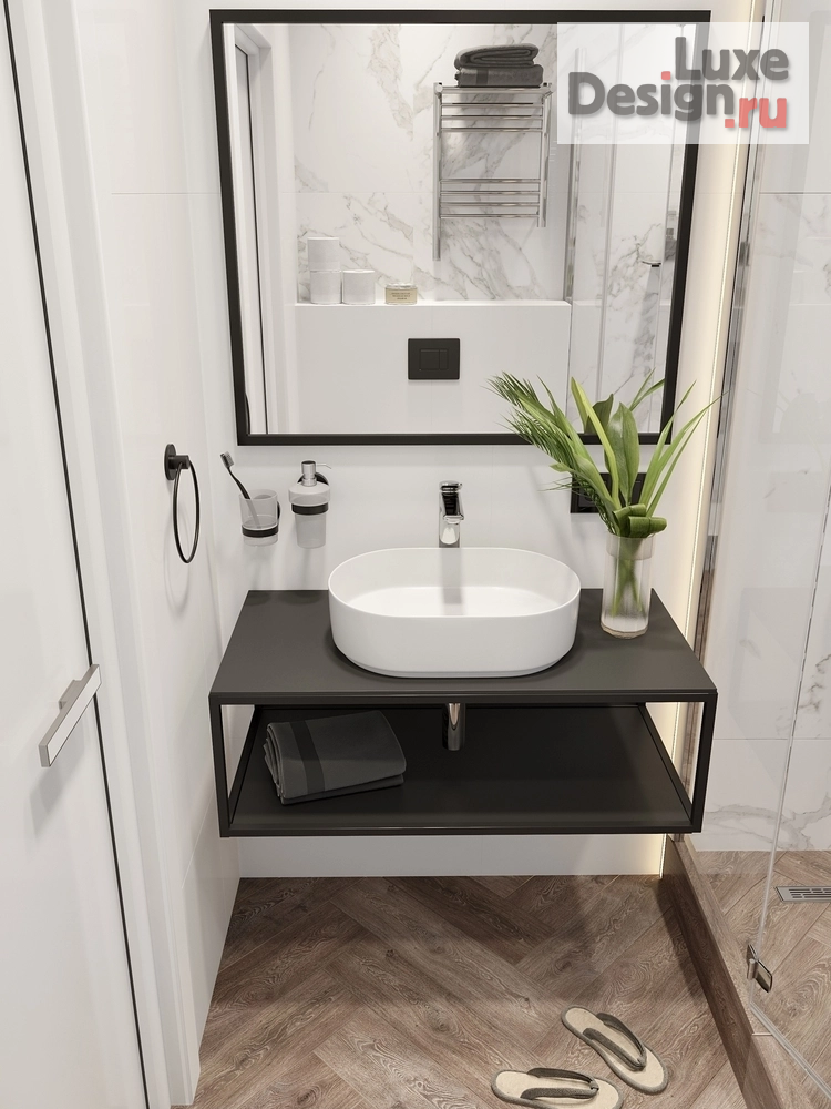 Дизайн интерьера спальни "Спальня, санузел и маленький гардероб" (фото 8)