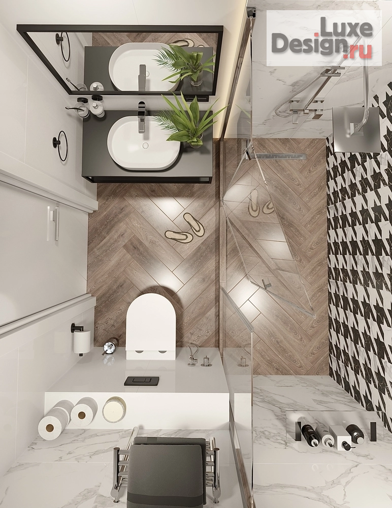 Дизайн интерьера спальни "Спальня, санузел и маленький гардероб" (фото 9)