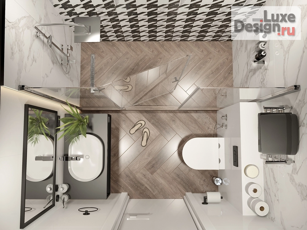 Дизайн интерьера спальни "Спальня, санузел и маленький гардероб" (фото 10)