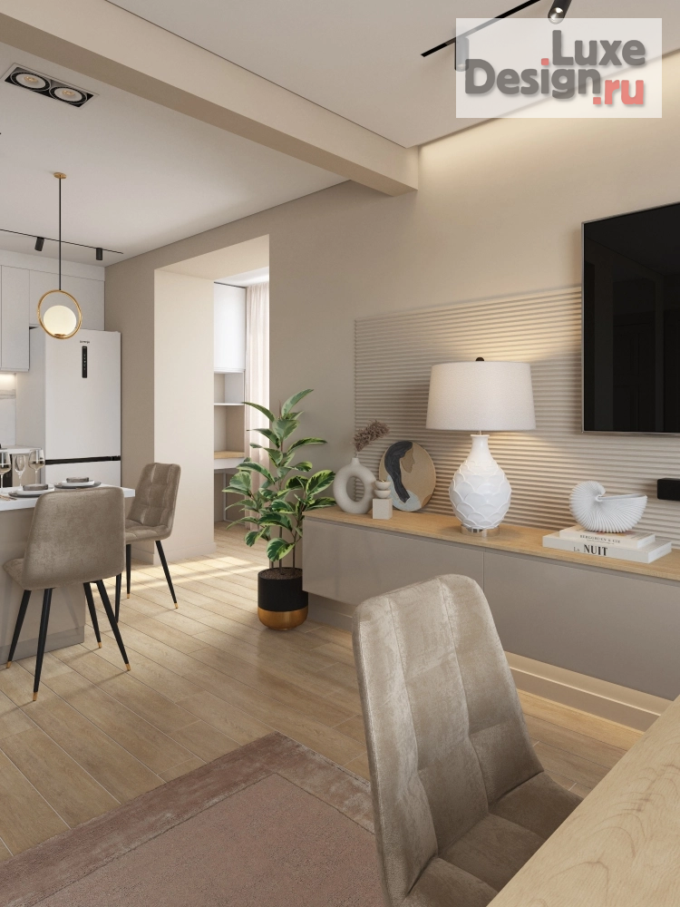 Дизайн интерьера двухкомнатной квартиры "квартира 58 м.кв" (фото 3)