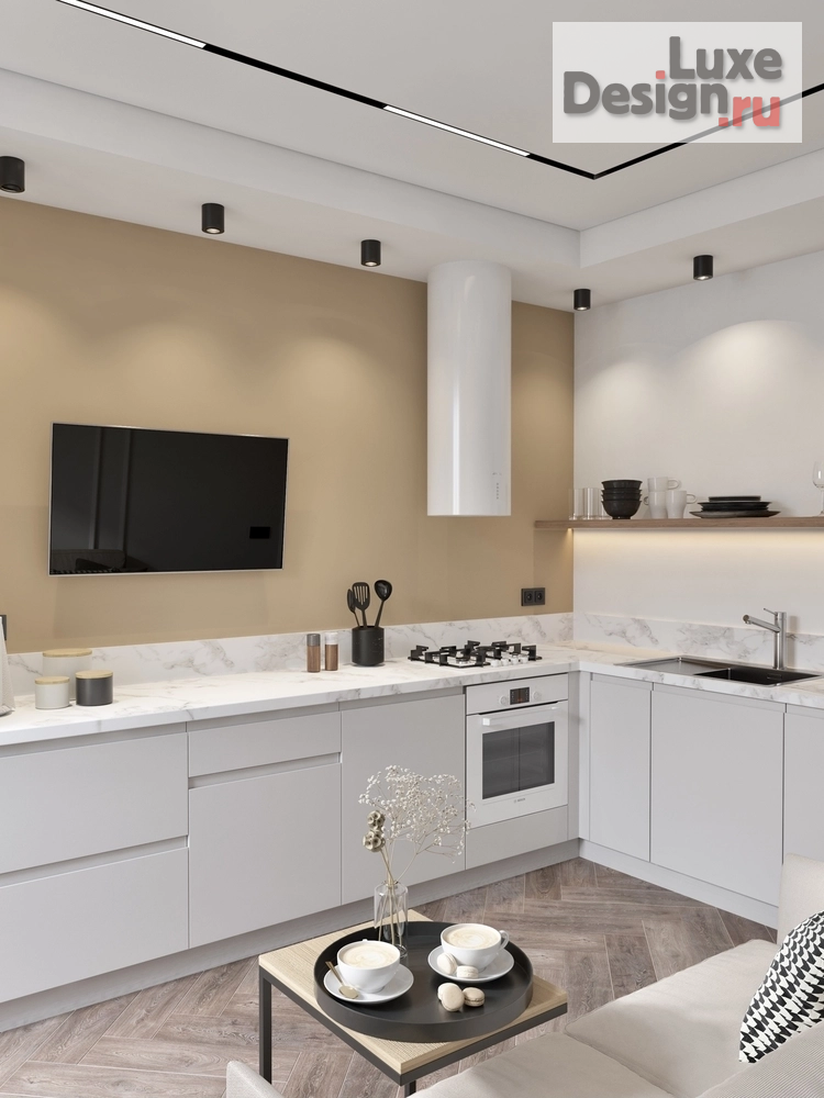 Дизайн интерьера однокомнатной квартиры "Куня, прихожая и балкон в однокомнатной квартире" (фото 1)