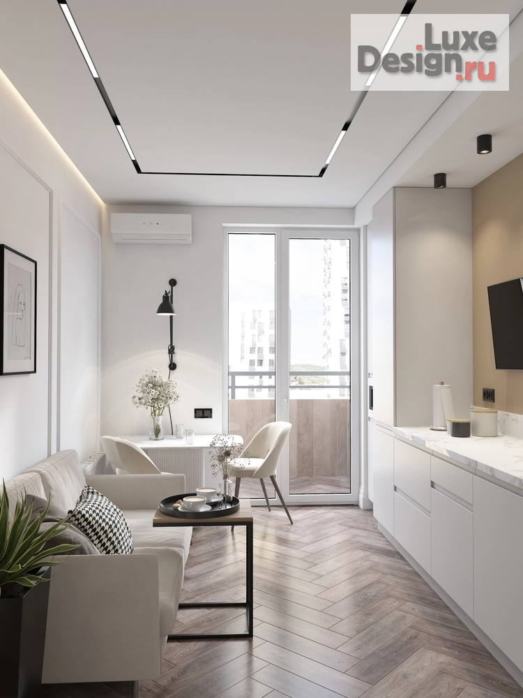 Дизайн интерьера однокомнатной квартиры "Куня, прихожая и балкон в однокомнатной квартире" (фото 5)