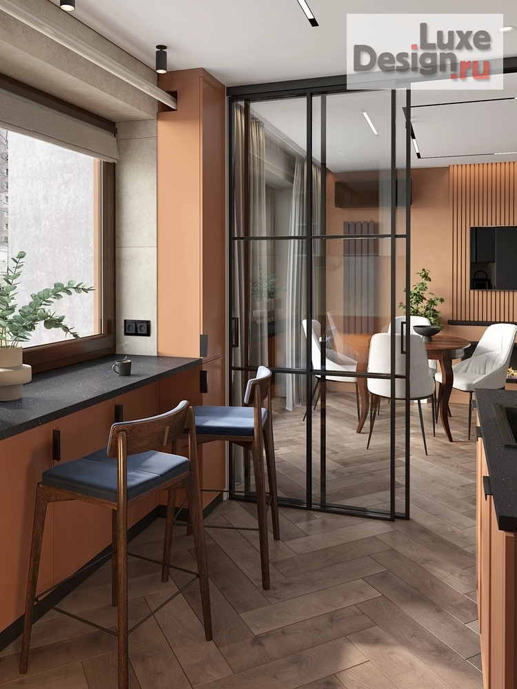 Дизайн интерьера гостиной "Кухня-гостиная квартира 70 м2" (фото 4)