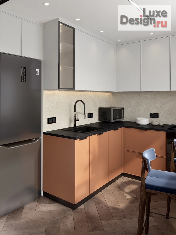 Дизайн интерьера гостиной "Кухня-гостиная квартира 70 м2" (фото 3)