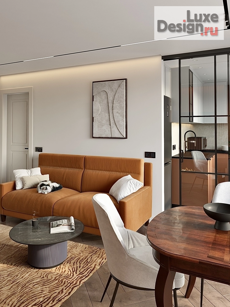 Дизайн интерьера гостиной "Кухня-гостиная квартира 70 м2" (фото 6)