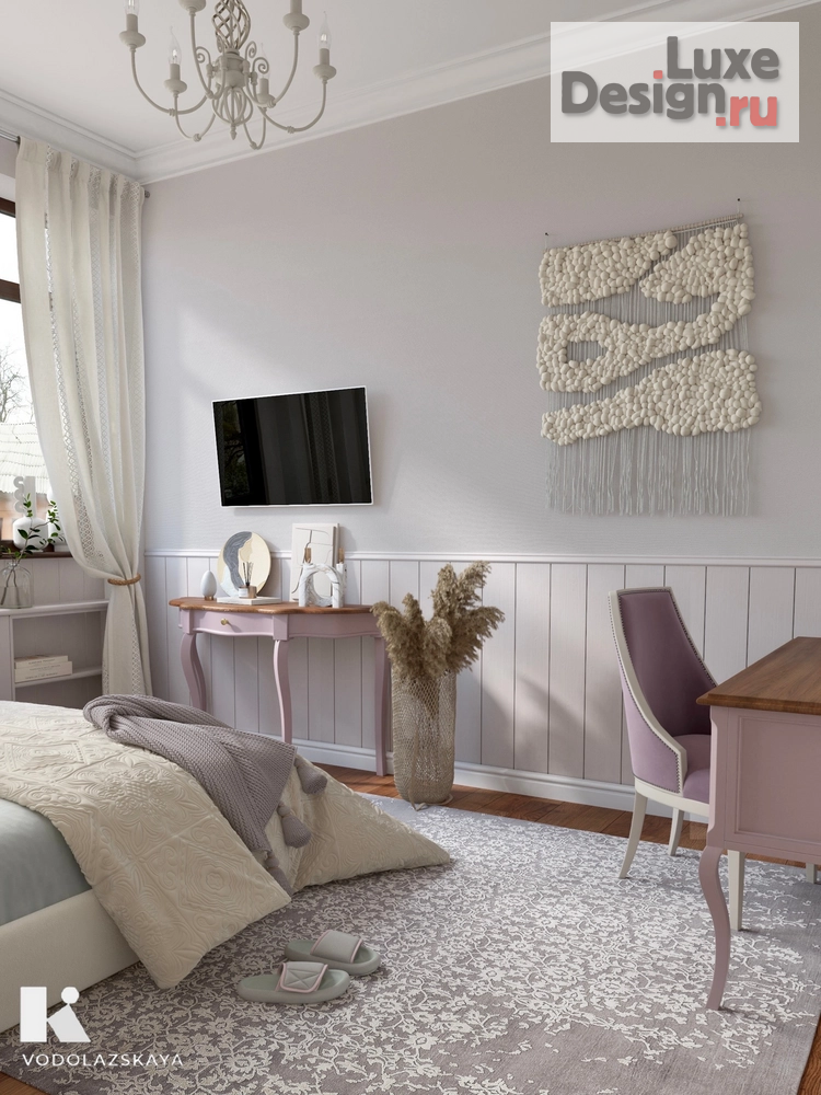 Дизайн интерьера спальни "Спальня в лиловых цветах" (фото 2)