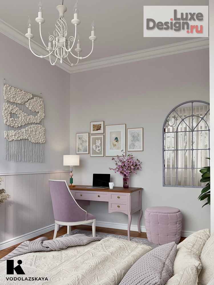 Дизайн интерьера спальни "Спальня в лиловых цветах" (фото 5)