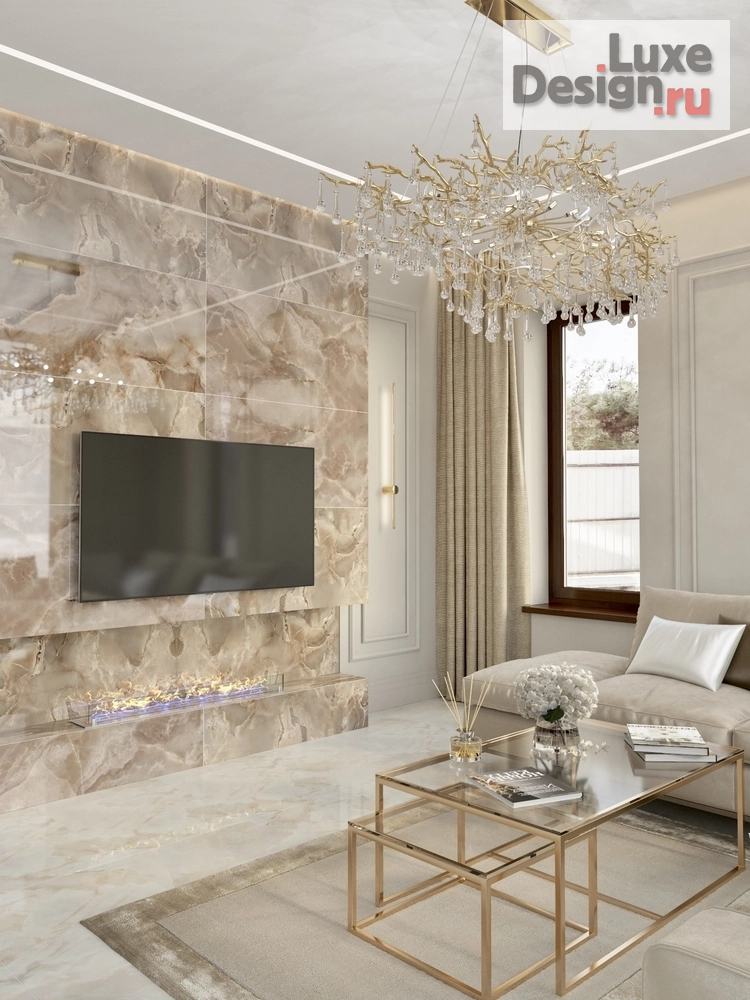 Дизайн интерьера кухни "Кухня-гостинная в частном доме. Современная классика" (фото 4)