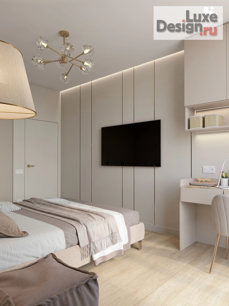 Дизайн интерьера спальни "Спальня в бежевых тонах" (фото 4)