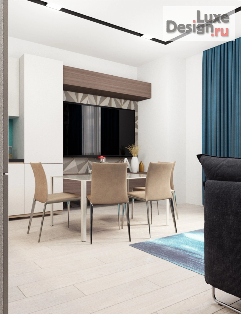 Дизайн интерьера гостиной "Дизайн интерьера гостиной в апартаментах Крыма" (фото 4)