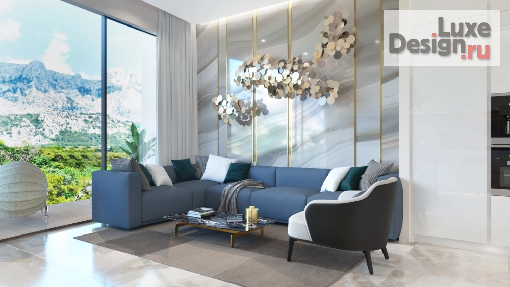 Дизайн интерьера квартиры студии "Апартаменты в ЖК АЮ-ДАГ" (фото 1)