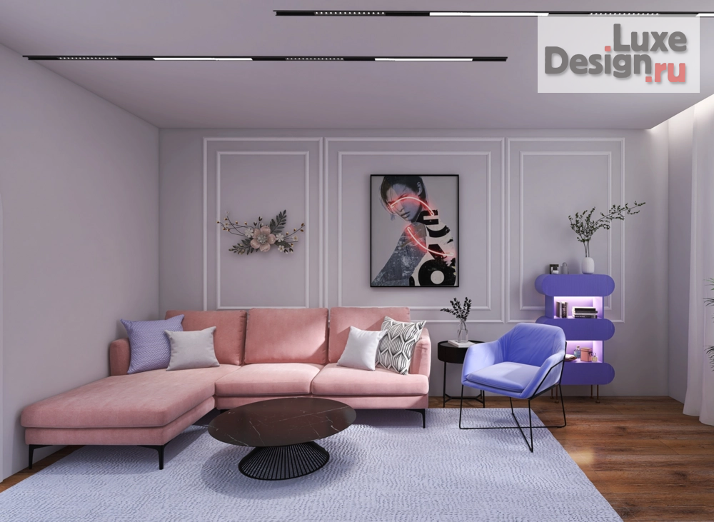 Дизайн интерьера двухкомнатной квартиры "Квартира для творческой девушки в Москве" (фото 3)