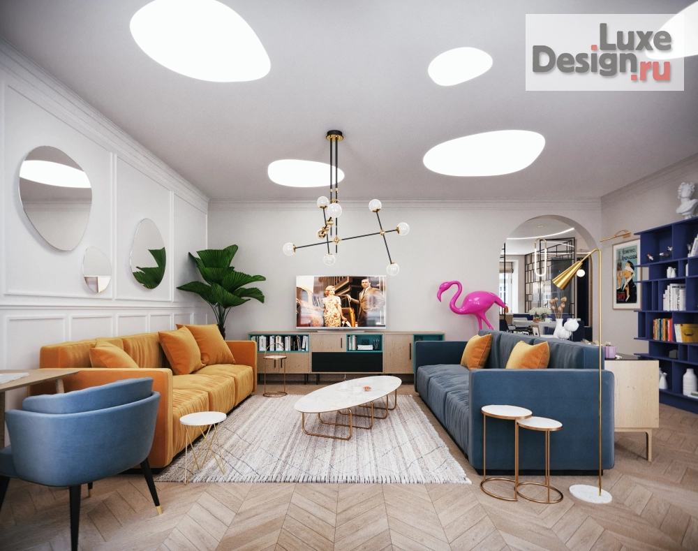 Дизайн интерьера квартиры "Mid-Century Modern" (фото 1)