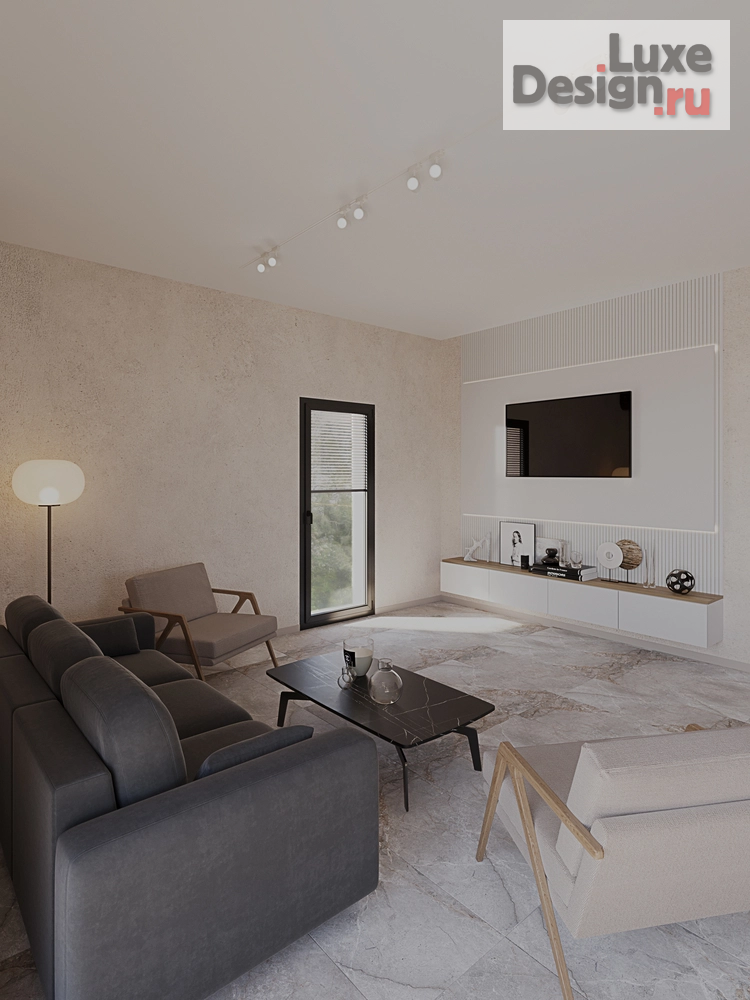 Дизайн интерьера коттеджа "Кухня-гостиная" (фото 3)