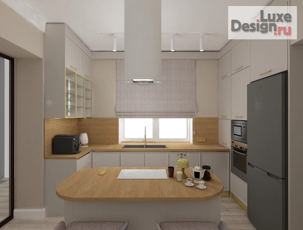 Дизайн интерьера коттеджа "Дизайн кухни-гостиной " (фото 2)