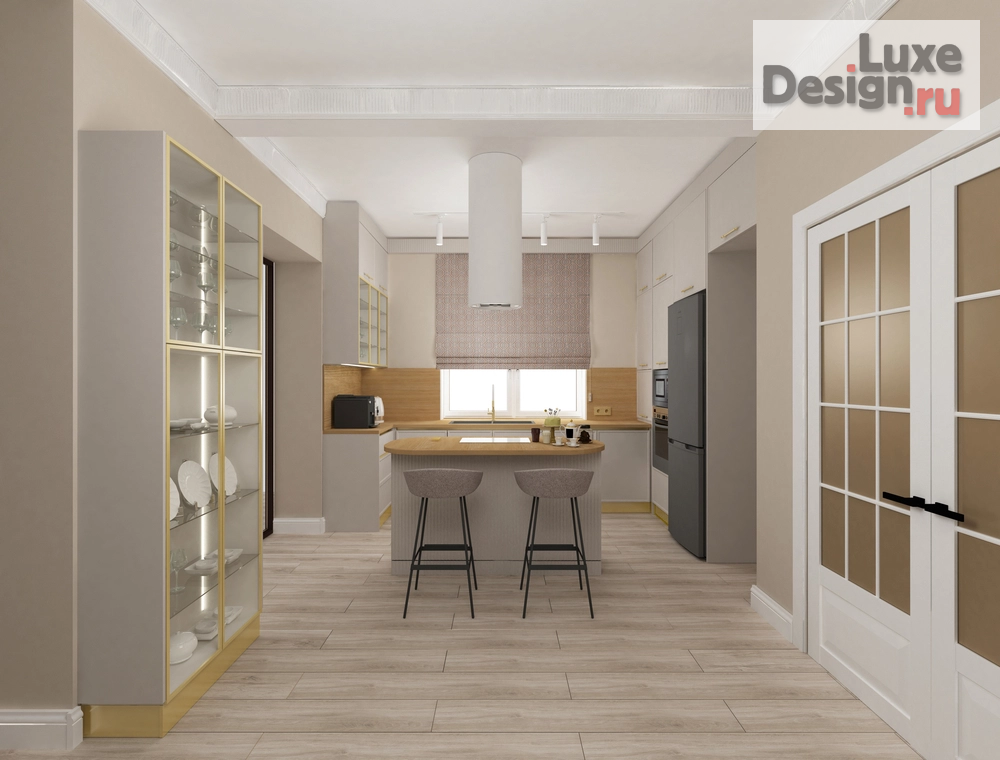 Дизайн интерьера коттеджа "Дизайн кухни-гостиной " (фото 1)