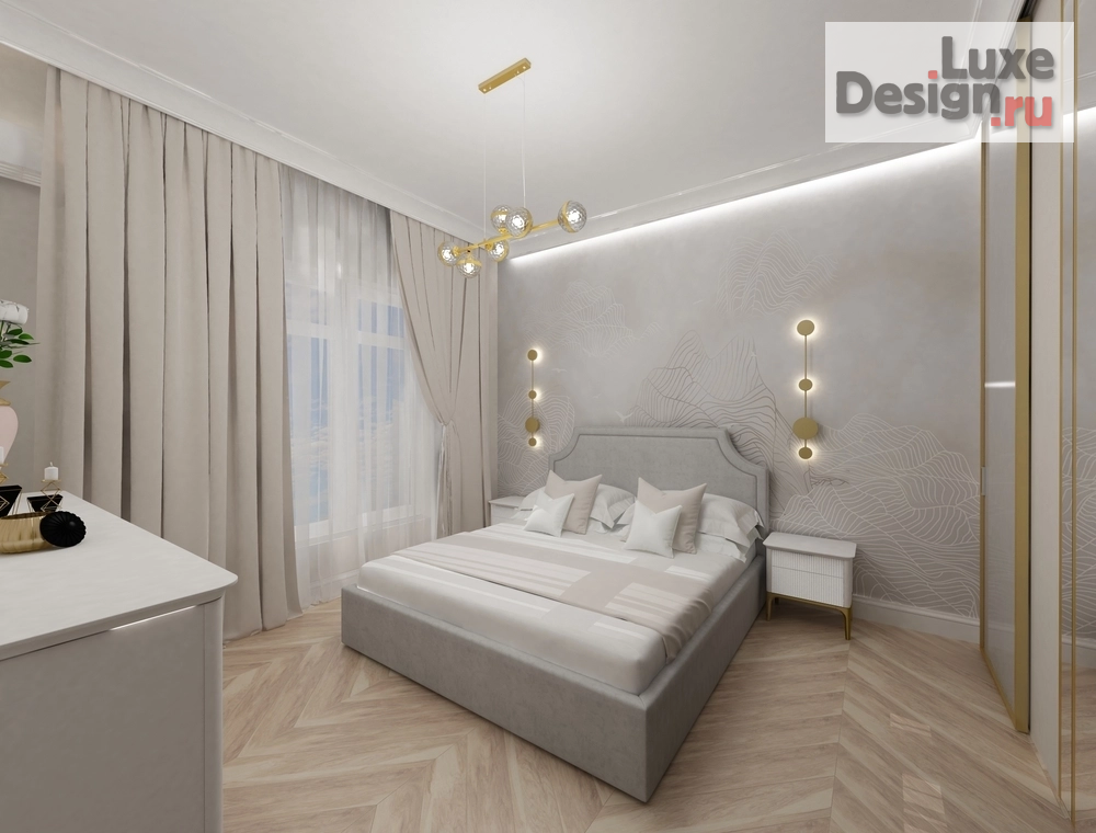 Дизайн интерьера коттеджа "Спальня в стиле "современная классика"" (фото 4)