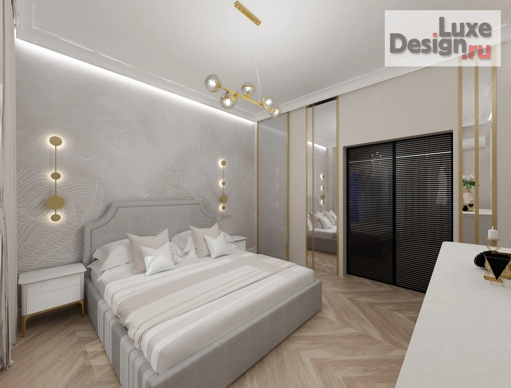 Дизайн интерьера коттеджа "Спальня в стиле "современная классика"" (фото 2)