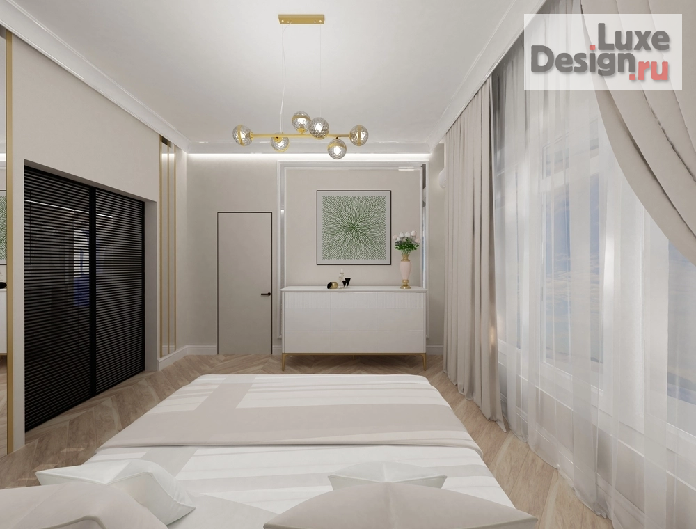 Дизайн интерьера коттеджа "Спальня в стиле "современная классика"" (фото 3)