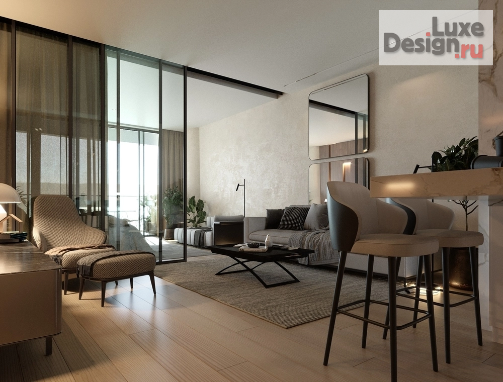 Дизайн интерьера квартиры студии "ЭЛЕГАНТНАЯ ГАРМОНИЯ" (фото 1)