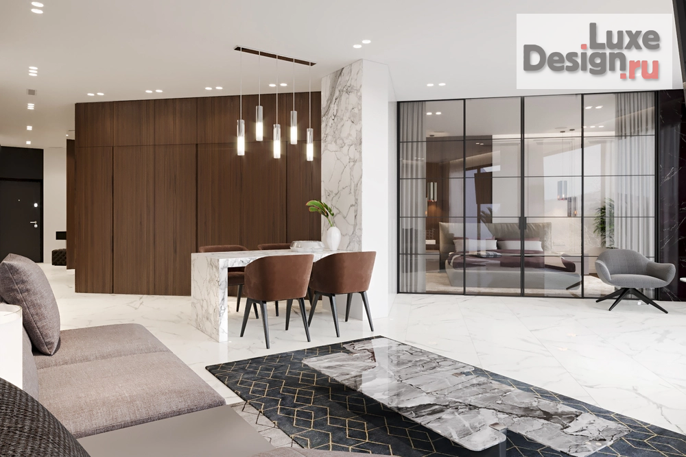 Дизайн интерьера апартаментов "ГЕОМЕТРИЯ И СИММЕТРИЯ" (фото 7)