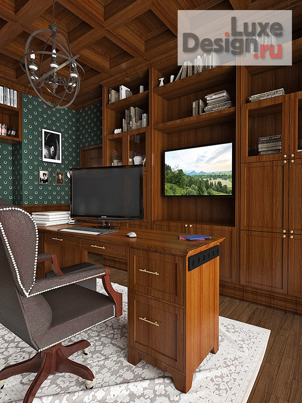 Дизайн интерьера коттеджа "Кабинет" (фото 1)