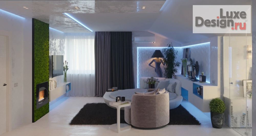 Дизайн интерьера спальни "Холодная спальня горячей леди!" (фото 5)