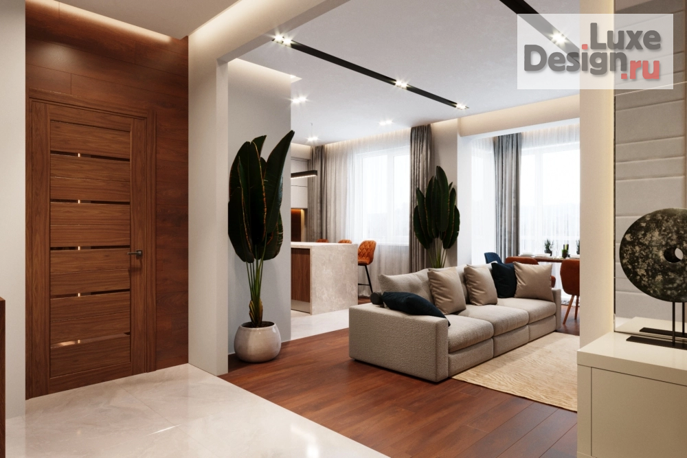 Дизайн интерьера двухкомнатной квартиры "студия в ЖК Столичный /СК Монолит" (фото 2)