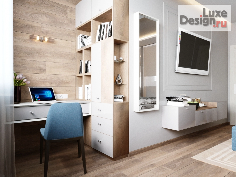 Дизайн интерьера двухкомнатной квартиры "спальня в ЖК Таврический/СК Монолит" (фото 4)