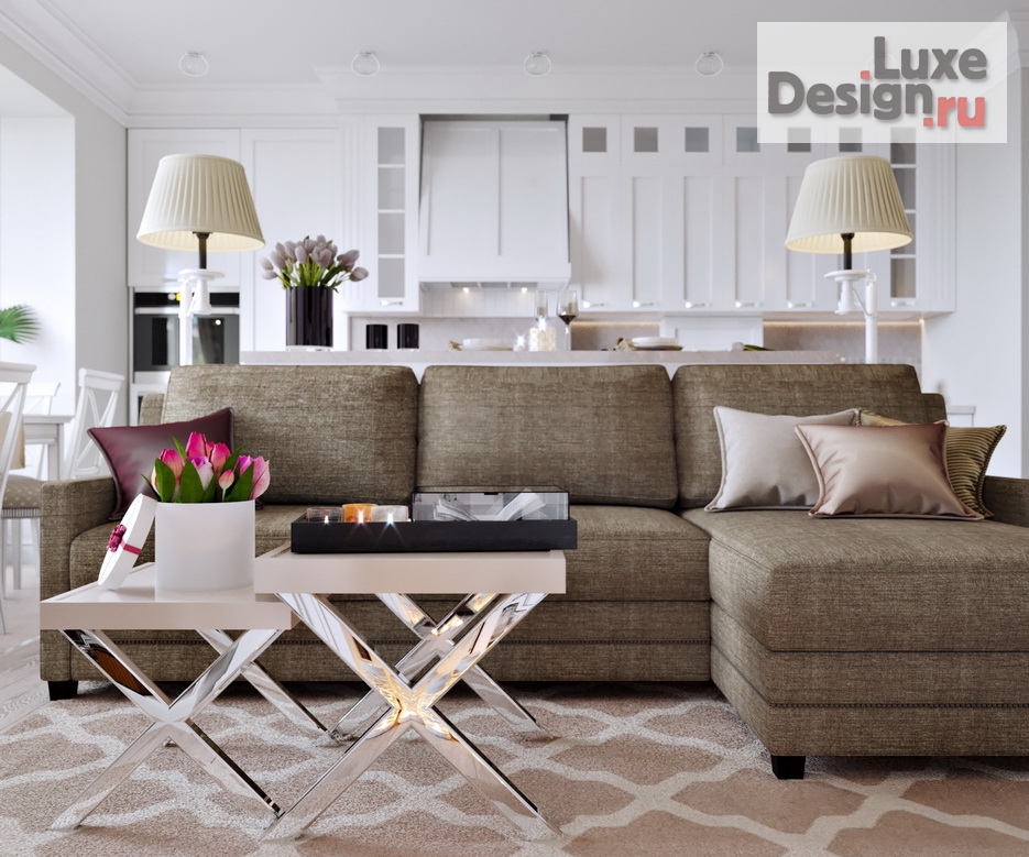 Дизайн интерьера двухкомнатной квартиры "Легкая нео-классика квартиры на Южном побережье Черного моря для амбициозной леди." (фото 5)