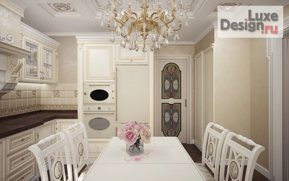 Дизайн интерьера столовой "Кухня классика" (фото 3)