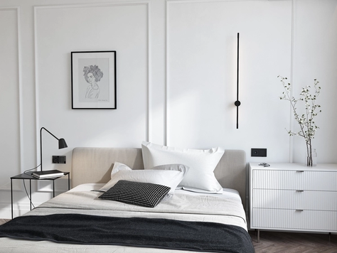 Дизайн интерьера в Симферополе "Спальня, санузел и маленький гардероб"