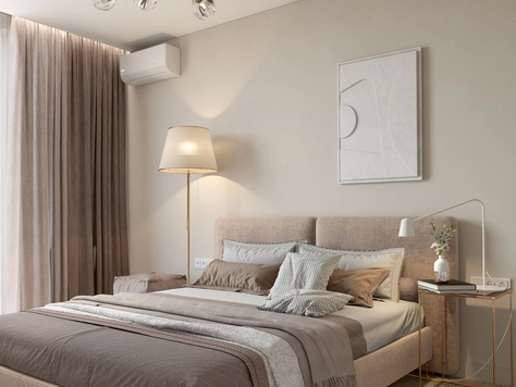 Дизайн интерьера в Симферополе "Спальня в бежевых тонах"