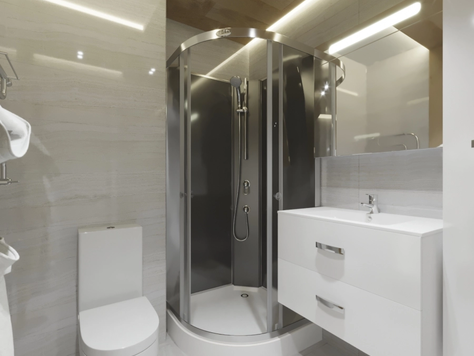 Дизайн интерьера ванной в Симферополе "Стильный минамалистичный санузел"